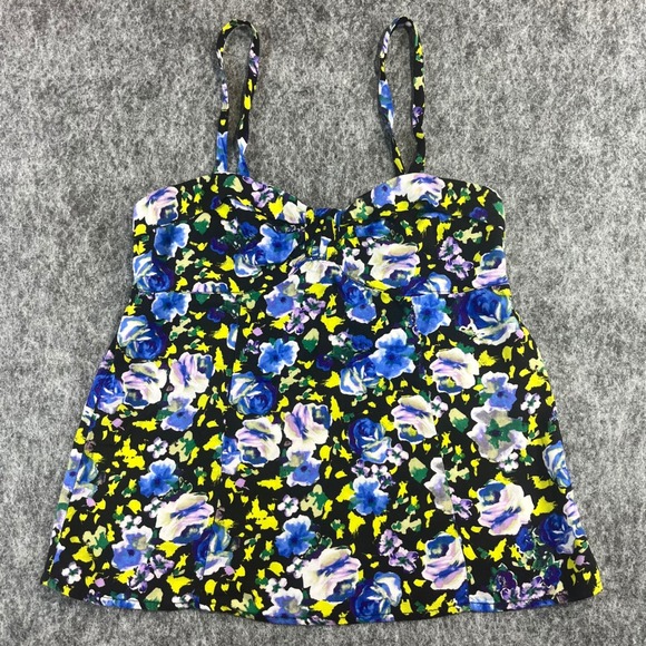 Kirra Tops - Kirra Pacsun Floral Camisole Tank Top‎ Womens M Blue Black Boho Babydoll Y2K 90s